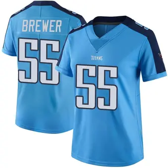 Women's Aaron Brewer Light Blue Limited Color Rush Football Jersey