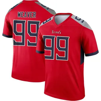 Youth Rashad Weaver Red Legend Inverted Football Jersey